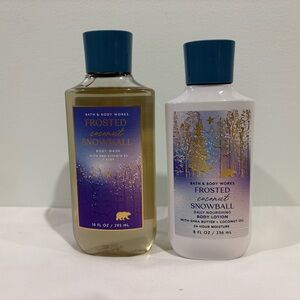 Bath & Body Works FROSTED COCONUT SNOWBALL Body Lotion and Shower Gel NEW